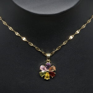 שרשרת פרח צבעוני נוצץ