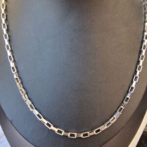 שרשרת חוליות מרובעות, עשוי מנירוסטה, עמיד במים יוניסקס