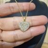 ⁦שרשרת לב עם זירקונים מנצנצים, עמיד למים⁩ – תמונה ⁦3⁩